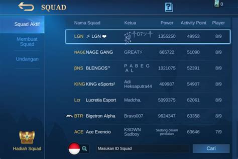 nama squad ml keren Rate diamond rupiah target pasar kuat tembok paket pertempuran image 1
